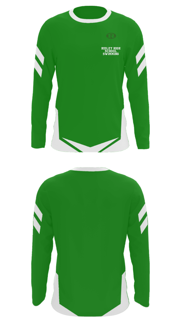 Long Sleeve Performance Shirt, Ridley High School Swimming, Swimming, Teamtime, Team time, sublimation, custom sports apparel, team uniforms, spirit wear, spiritwear, sports uniforms, custom shirts, team store, custom team store, fundraiser sports, apparel fundraiser