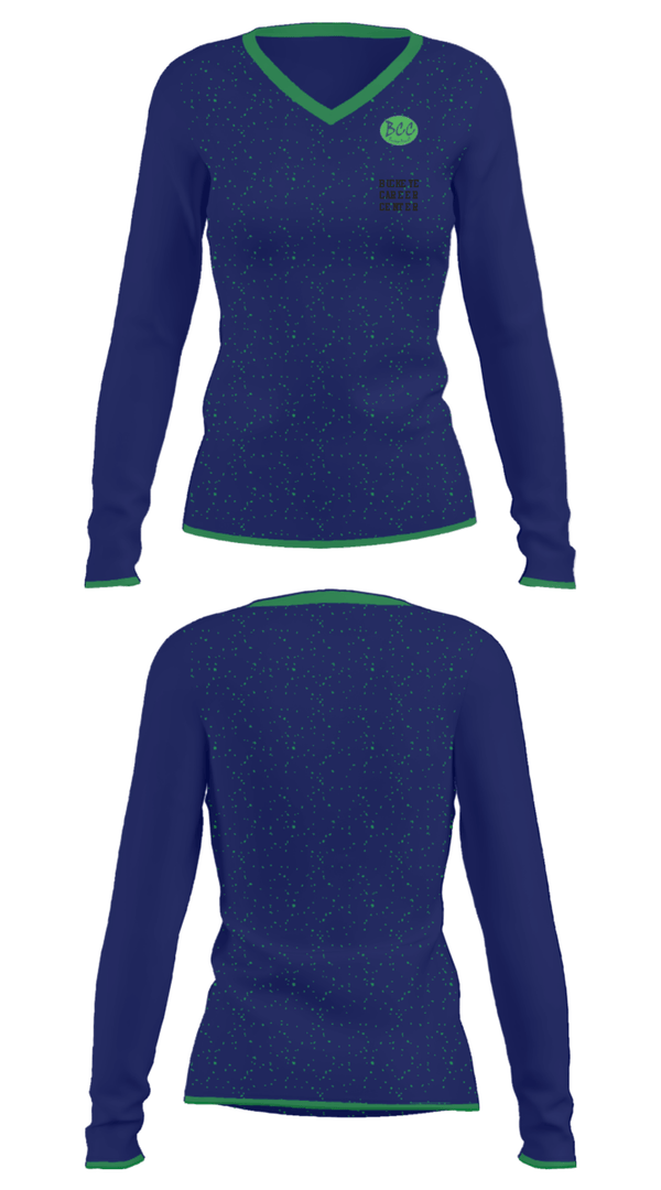 Women's Long Sleeve Vneck Shirt, Buckeye Career Center, Spirit Store, Teamtime, Team time, sublimation, custom sports apparel, team uniforms, spirit wear, spiritwear, sports uniforms, custom shirts, team store, custom team store, fundraiser sports, apparel fundraiser