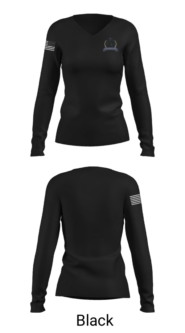 Women's Long Sleeve Vneck Shirt, Redeemer Preparatory Academy, Spirit Store, Teamtime, Team time, sublimation, custom sports apparel, team uniforms, spirit wear, spiritwear, sports uniforms, custom shirts, team store, custom team store, fundraiser sports, apparel fundraiser