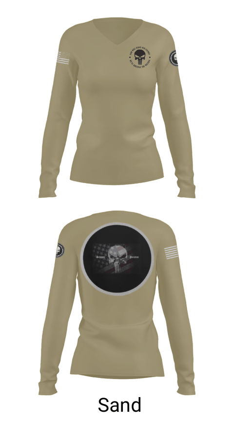 Women's Long Sleeve Vneck Shirt, , Marines, Teamtime, Team time, sublimation, custom sports apparel, team uniforms, spirit wear, spiritwear, sports uniforms, custom shirts, team store, custom team store, fundraiser sports, apparel fundraiser