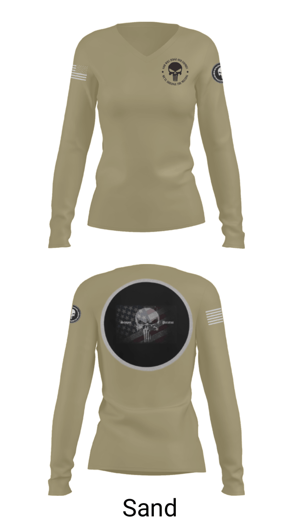 Women's Long Sleeve Vneck Shirt, , Marines, Teamtime, Team time, sublimation, custom sports apparel, team uniforms, spirit wear, spiritwear, sports uniforms, custom shirts, team store, custom team store, fundraiser sports, apparel fundraiser