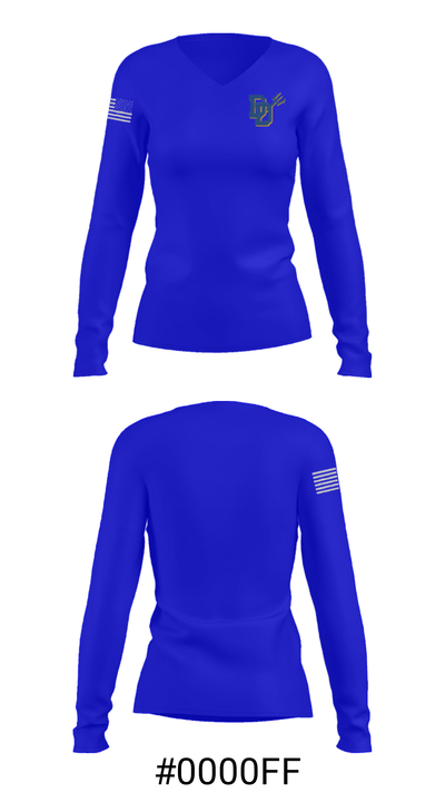 Dibble Middle School 30572293 Women's Long Sleeve V-neck Shirt - 20