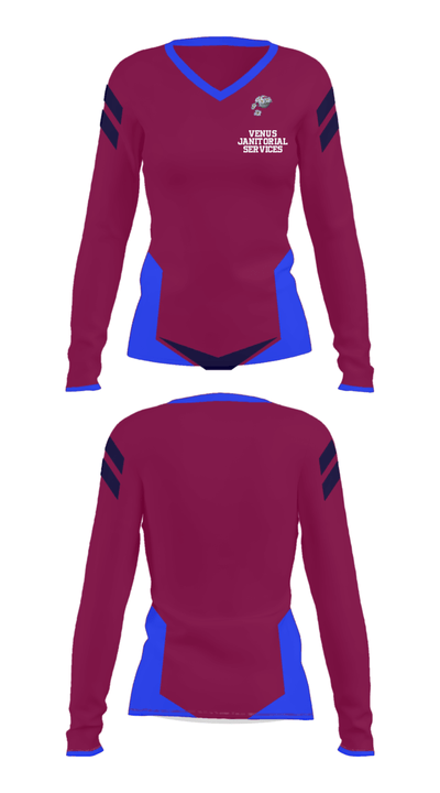 Venus Janitorial Services 86703280 Women's Long Sleeve V-neck Shirt - 27