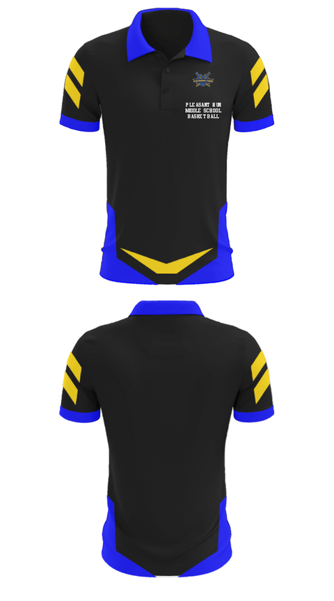 Short Sleeve Performance Polo, Pleasant Run Middle School Basketball, Men's Basketball, Teamtime, Team time, sublimation, custom sports apparel, team uniforms, spirit wear, spiritwear, sports uniforms, custom shirts, team store, custom team store, fundraiser sports, apparel fundraiser