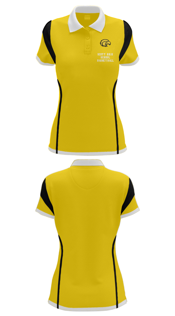 Women's Short Sleeve Performance Polo, Scott High School Basketball, Women's Basketball, Teamtime, Team time, sublimation, custom sports apparel, team uniforms, spirit wear, spiritwear, sports uniforms, custom shirts, team store, custom team store, fundraiser sports, apparel fundraiser