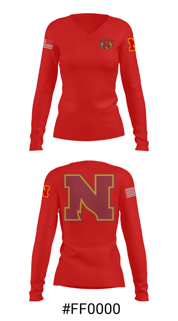 Women's Long Sleeve Vneck Shirt, Northgate Senior High School Basketball, Men's Basketball, Teamtime, Team time, sublimation, custom sports apparel, team uniforms, spirit wear, spiritwear, sports uniforms, custom shirts, team store, custom team store, fundraiser sports, apparel fundraiser