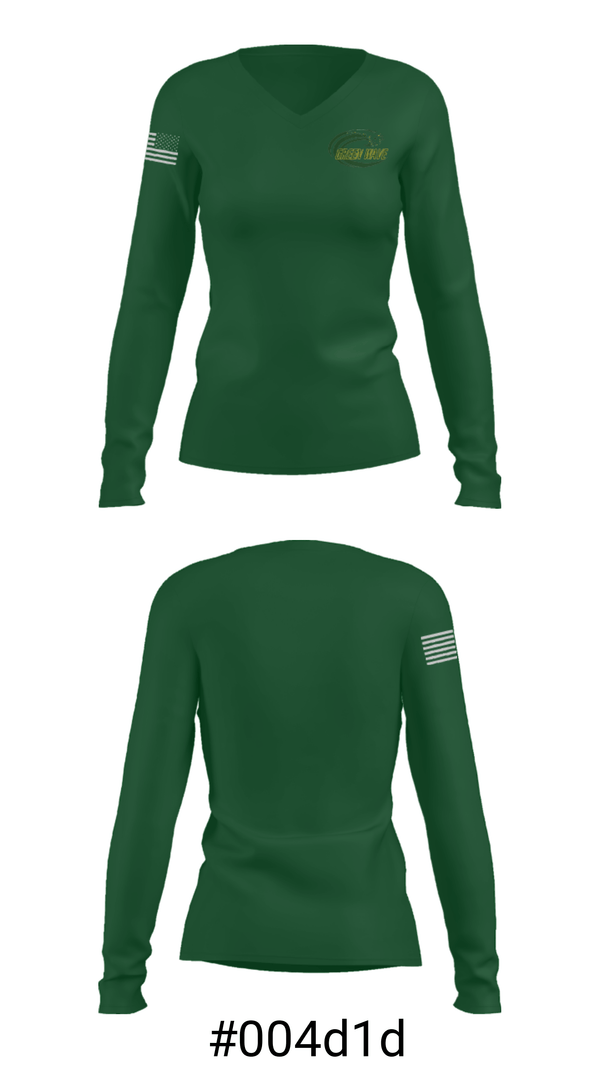 Women's Long Sleeve Vneck Shirt, Dover High School Gymnastics, Spirit Store, Teamtime, Team time, sublimation, custom sports apparel, team uniforms, spirit wear, spiritwear, sports uniforms, custom shirts, team store, custom team store, fundraiser sports, apparel fundraiser