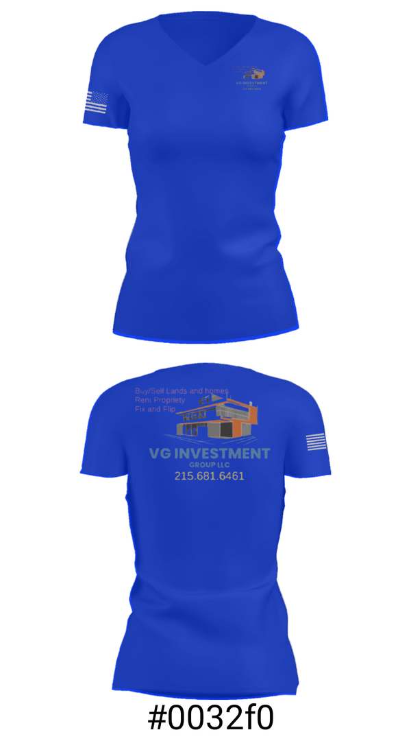 Women's Short Sleeve Vneck Shirt, VG Investment Group LLC, , Teamtime, Team time, sublimation, custom sports apparel, team uniforms, spirit wear, spiritwear, sports uniforms, custom shirts, team store, custom team store, fundraiser sports, apparel fundraiser