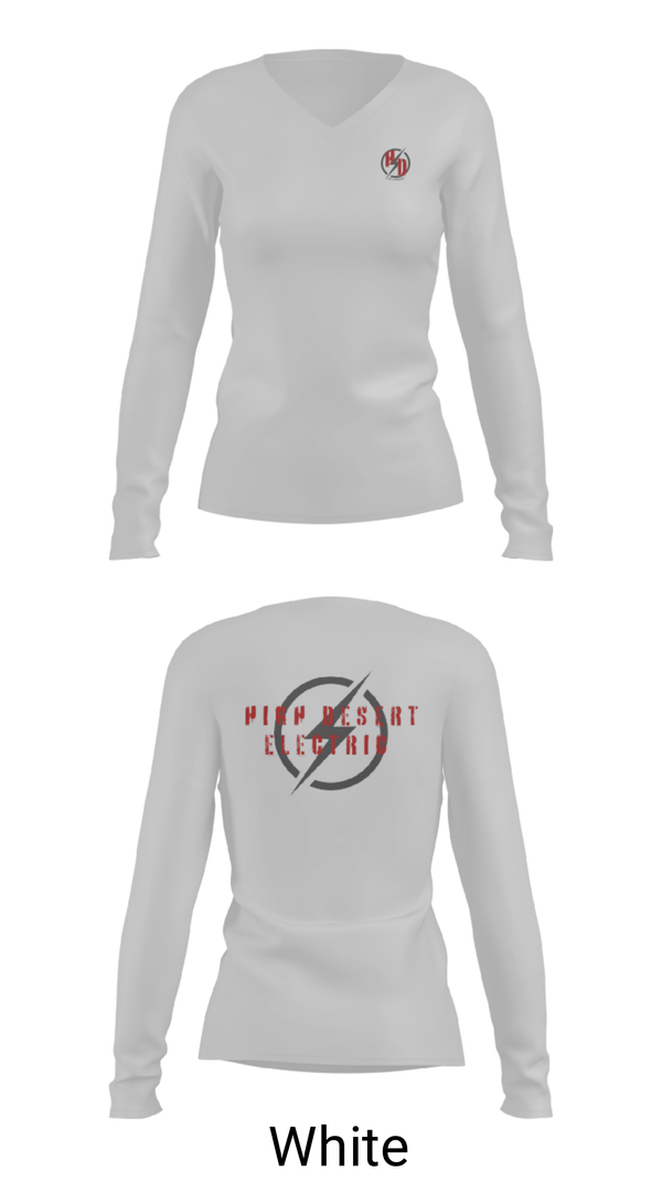 Women's Long Sleeve Vneck Shirt, High Desert Electric, , Teamtime, Team time, sublimation, custom sports apparel, team uniforms, spirit wear, spiritwear, sports uniforms, custom shirts, team store, custom team store, fundraiser sports, apparel fundraiser