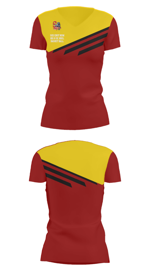 Women's Short Sleeve Vneck Shirt, Segerstrom High School Basketball, Women's Basketball, Teamtime, Team time, sublimation, custom sports apparel, team uniforms, spirit wear, spiritwear, sports uniforms, custom shirts, team store, custom team store, fundraiser sports, apparel fundraiser