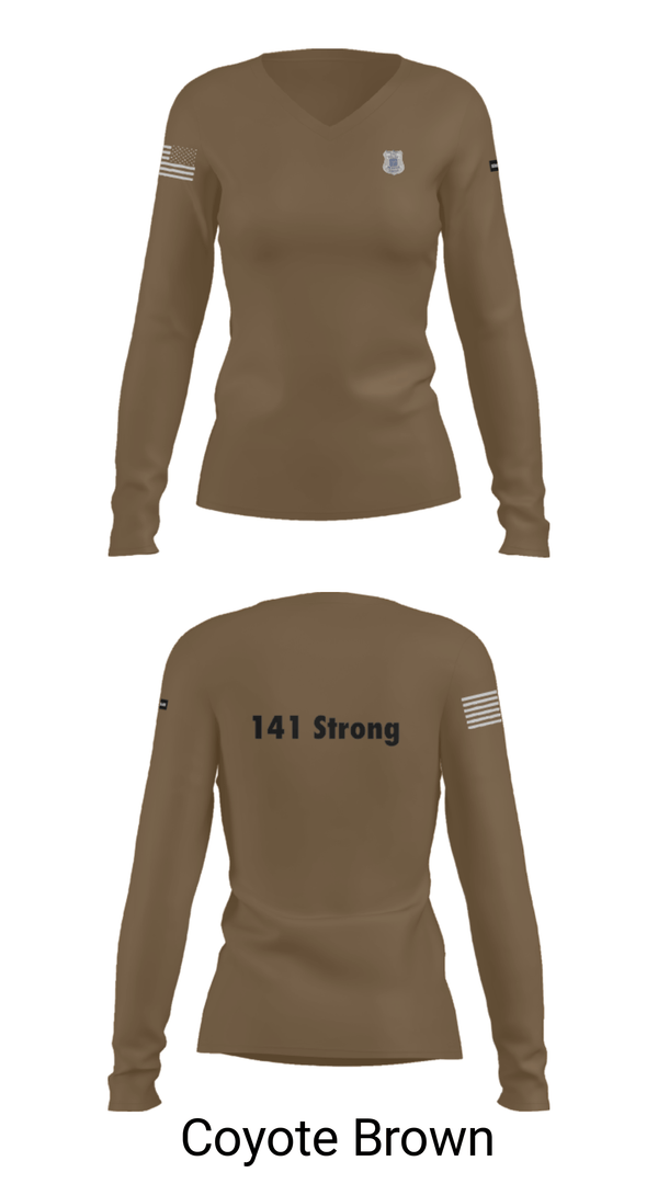 Women's Long Sleeve Vneck Shirt, 141 Strong, Police, Teamtime, Team time, sublimation, custom sports apparel, team uniforms, spirit wear, spiritwear, sports uniforms, custom shirts, team store, custom team store, fundraiser sports, apparel fundraiser