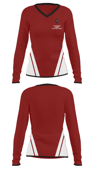 Women's Long Sleeve Vneck Shirt, Bronzeville Academy Charter School, Spirit Store, Teamtime, Team time, sublimation, custom sports apparel, team uniforms, spirit wear, spiritwear, sports uniforms, custom shirts, team store, custom team store, fundraiser sports, apparel fundraiser