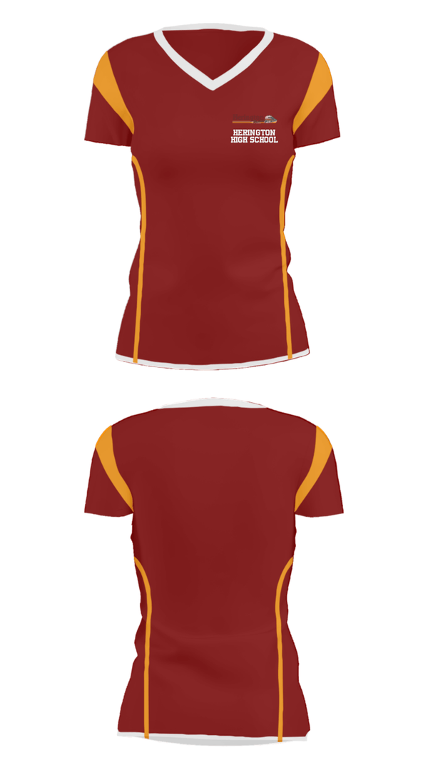 Women's Short Sleeve Vneck Shirt, Herington High School, Spirit Store, Teamtime, Team time, sublimation, custom sports apparel, team uniforms, spirit wear, spiritwear, sports uniforms, custom shirts, team store, custom team store, fundraiser sports, apparel fundraiser