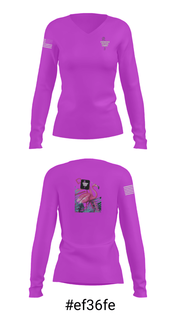 Women's Long Sleeve Vneck Shirt, Paradise Funnel Cakes, , Teamtime, Team time, sublimation, custom sports apparel, team uniforms, spirit wear, spiritwear, sports uniforms, custom shirts, team store, custom team store, fundraiser sports, apparel fundraiser