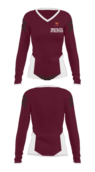 Women's Long Sleeve Vneck Shirt, Ohio Elite Athletics, Spirit Store, Teamtime, Team time, sublimation, custom sports apparel, team uniforms, spirit wear, spiritwear, sports uniforms, custom shirts, team store, custom team store, fundraiser sports, apparel fundraiser