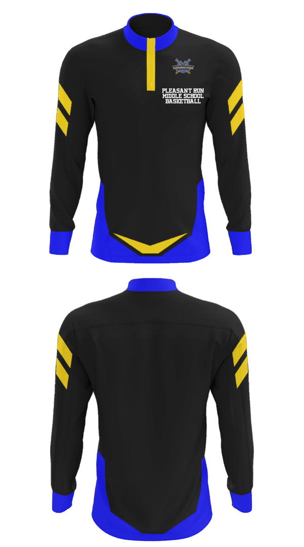 Quarter Zip Jacket, Pleasant Run Middle School Basketball, Men's Basketball, Teamtime, Team time, sublimation, custom sports apparel, team uniforms, spirit wear, spiritwear, sports uniforms, custom shirts, team store, custom team store, fundraiser sports, apparel fundraiser