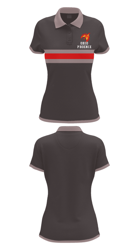 Short Sleeve Performance Polo, Ohio Phoenix, Women's Basketball, Teamtime, Team time, sublimation, custom sports apparel, team uniforms, spirit wear, spiritwear, sports uniforms, custom shirts, team store, custom team store, fundraiser sports, apparel fundraiser