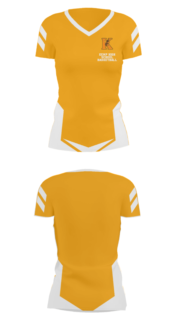 Women's Short Sleeve Vneck Shirt, Kemp High School Basketball, Women's Basketball, Teamtime, Team time, sublimation, custom sports apparel, team uniforms, spirit wear, spiritwear, sports uniforms, custom shirts, team store, custom team store, fundraiser sports, apparel fundraiser