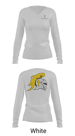 Women's Long Sleeve Vneck Shirt, Christian Academy of Indiana, Spirit Store, Teamtime, Team time, sublimation, custom sports apparel, team uniforms, spirit wear, spiritwear, sports uniforms, custom shirts, team store, custom team store, fundraiser sports, apparel fundraiser
