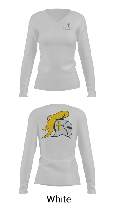 Christian Academy of Indiana 63025914 Women's Long Sleeve V-neck Shirt - 6
