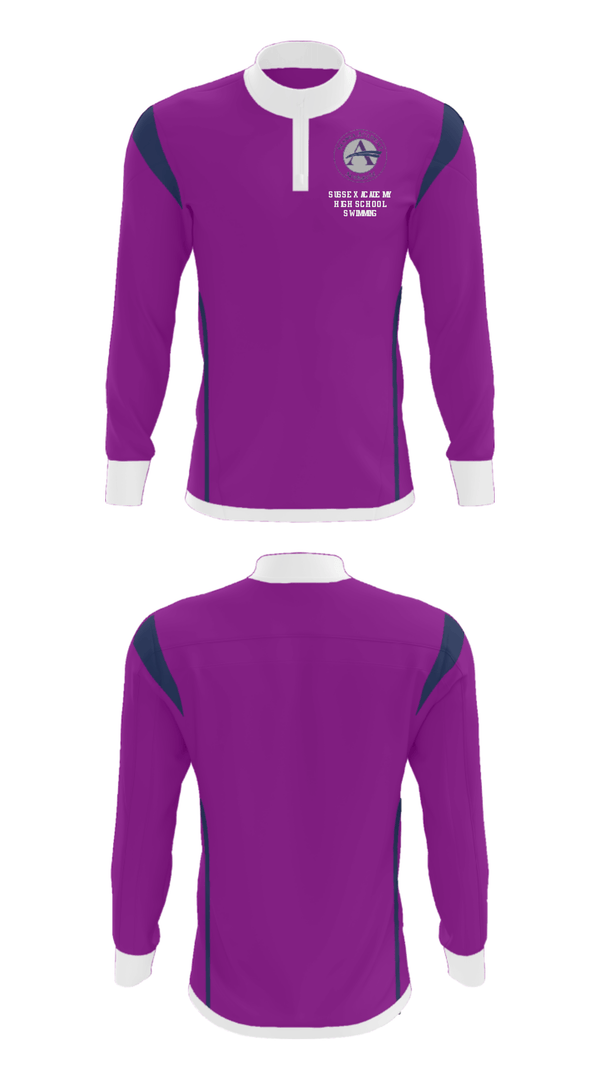 Quarter Zip Jacket, Sussex Academy High School Swimming, Swimming, Teamtime, Team time, sublimation, custom sports apparel, team uniforms, spirit wear, spiritwear, sports uniforms, custom shirts, team store, custom team store, fundraiser sports, apparel fundraiser
