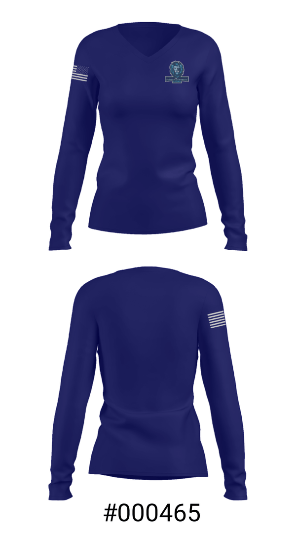 Women's Long Sleeve Vneck Shirt, Marymount School, Spirit Store, Teamtime, Team time, sublimation, custom sports apparel, team uniforms, spirit wear, spiritwear, sports uniforms, custom shirts, team store, custom team store, fundraiser sports, apparel fundraiser