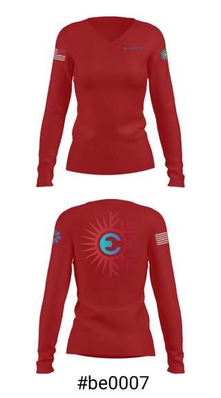 Women's Long Sleeve Vneck Shirt, Elemental HVAC, , Teamtime, Team time, sublimation, custom sports apparel, team uniforms, spirit wear, spiritwear, sports uniforms, custom shirts, team store, custom team store, fundraiser sports, apparel fundraiser