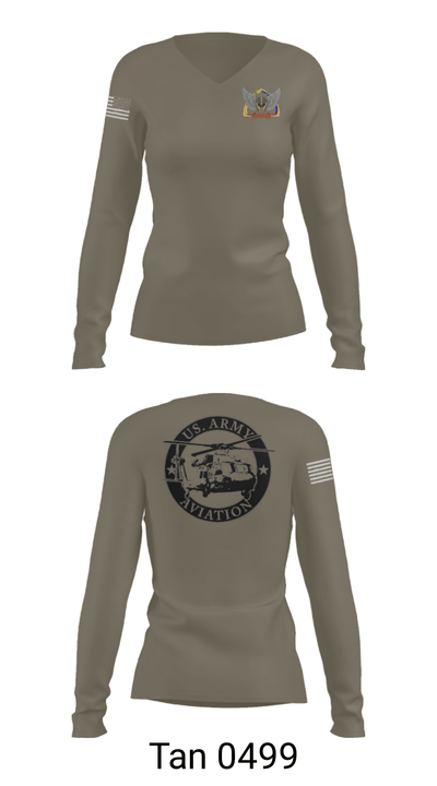 A Co 1-13 AVN REGT 59658620 Women's Long Sleeve V-neck Shirt - 39