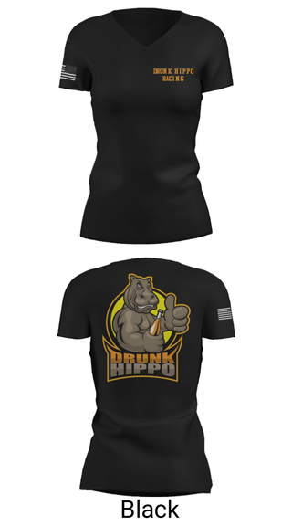 Women's Short Sleeve Vneck Shirt, Drunk Hippo Racing, , Teamtime, Team time, sublimation, custom sports apparel, team uniforms, spirit wear, spiritwear, sports uniforms, custom shirts, team store, custom team store, fundraiser sports, apparel fundraiser