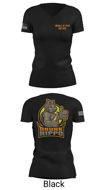 Drunk Hippo Racing 90284790 Women's Short Sleeve V-neck Shirt - 14