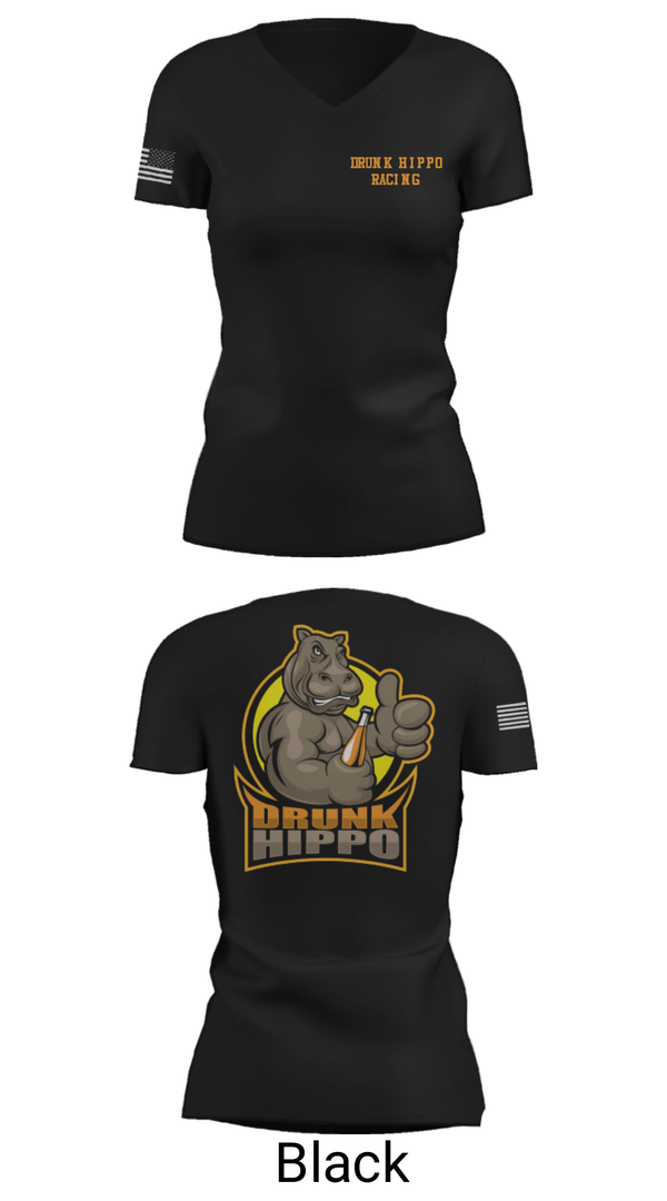 Women's Short Sleeve Vneck Shirt, Drunk Hippo Racing, , Teamtime, Team time, sublimation, custom sports apparel, team uniforms, spirit wear, spiritwear, sports uniforms, custom shirts, team store, custom team store, fundraiser sports, apparel fundraiser