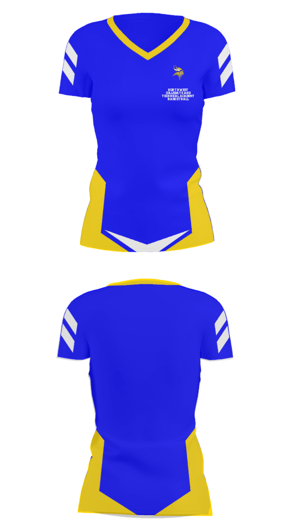 Women's Short Sleeve Vneck Shirt, Northwest Collegiate And Technical Academy Basketball, Women's Basketball, Teamtime, Team time, sublimation, custom sports apparel, team uniforms, spirit wear, spiritwear, sports uniforms, custom shirts, team store, custom team store, fundraiser sports, apparel fundraiser
