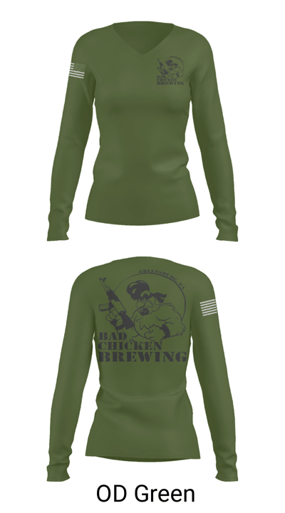 Bad Chicken Brewing 42843068 Women's Long Sleeve V-neck Shirt - 31