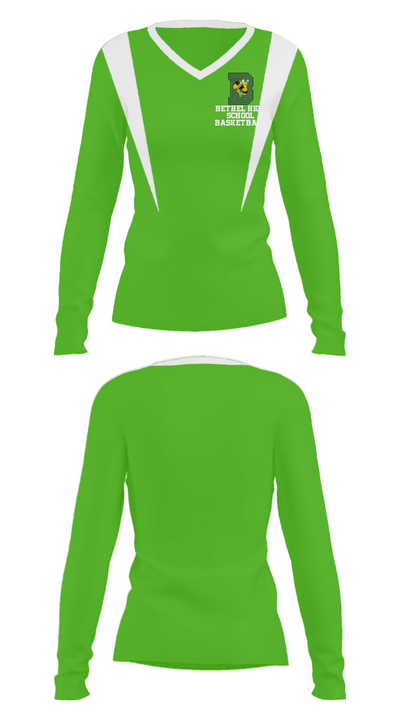 Bethel High School Basketball 85074801 Women's Long Sleeve V-neck Shirt - 29