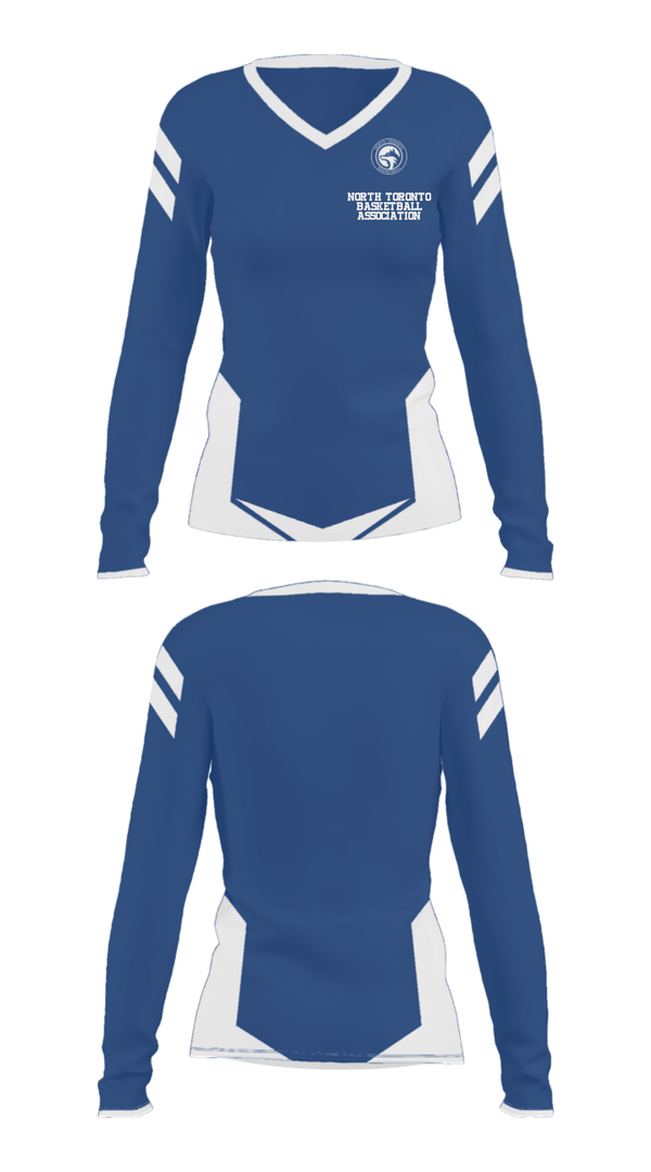 Women's Long Sleeve Vneck Shirt, North Toronto Basketball Association, Men's Basketball, Teamtime, Team time, sublimation, custom sports apparel, team uniforms, spirit wear, spiritwear, sports uniforms, custom shirts, team store, custom team store, fundraiser sports, apparel fundraiser