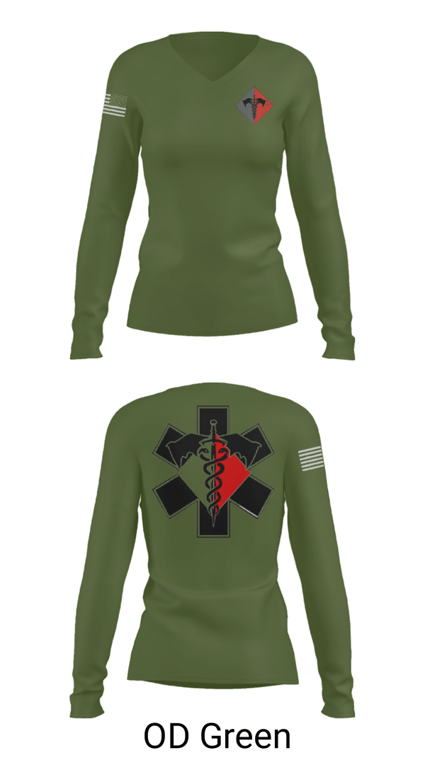 Women's Long Sleeve Vneck Shirt, , Army, Teamtime, Team time, sublimation, custom sports apparel, team uniforms, spirit wear, spiritwear, sports uniforms, custom shirts, team store, custom team store, fundraiser sports, apparel fundraiser