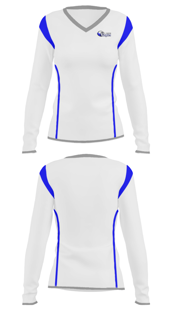 Women's Long Sleeve Vneck Shirt, El Capitan Public School, Spirit Store, Teamtime, Team time, sublimation, custom sports apparel, team uniforms, spirit wear, spiritwear, sports uniforms, custom shirts, team store, custom team store, fundraiser sports, apparel fundraiser