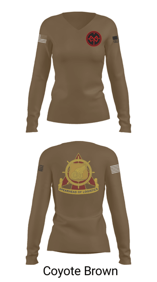 Women's Long Sleeve Vneck Shirt, E co 427th, National Guard, Teamtime, Team time, sublimation, custom sports apparel, team uniforms, spirit wear, spiritwear, sports uniforms, custom shirts, team store, custom team store, fundraiser sports, apparel fundraiser