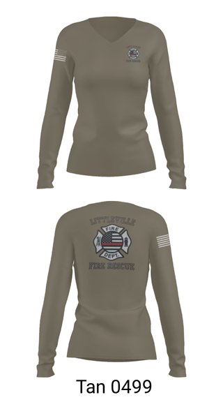 Women's Long Sleeve Vneck Shirt, Littleville Fire & Rescue, Fire Department, Teamtime, Team time, sublimation, custom sports apparel, team uniforms, spirit wear, spiritwear, sports uniforms, custom shirts, team store, custom team store, fundraiser sports, apparel fundraiser