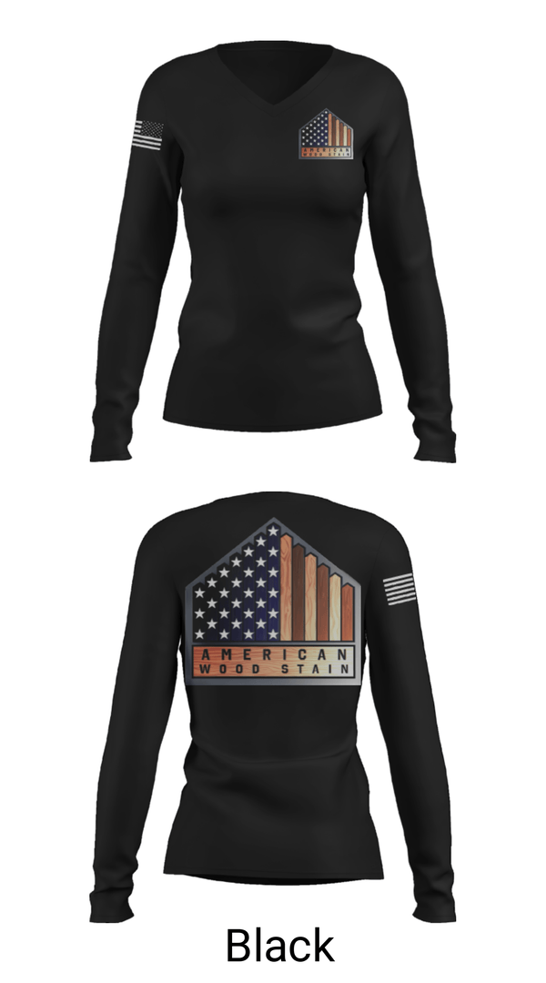 Women's Long Sleeve Vneck Shirt, American Wood StainAmerican Wood Stain, , Teamtime, Team time, sublimation, custom sports apparel, team uniforms, spirit wear, spiritwear, sports uniforms, custom shirts, team store, custom team store, fundraiser sports, apparel fundraiser