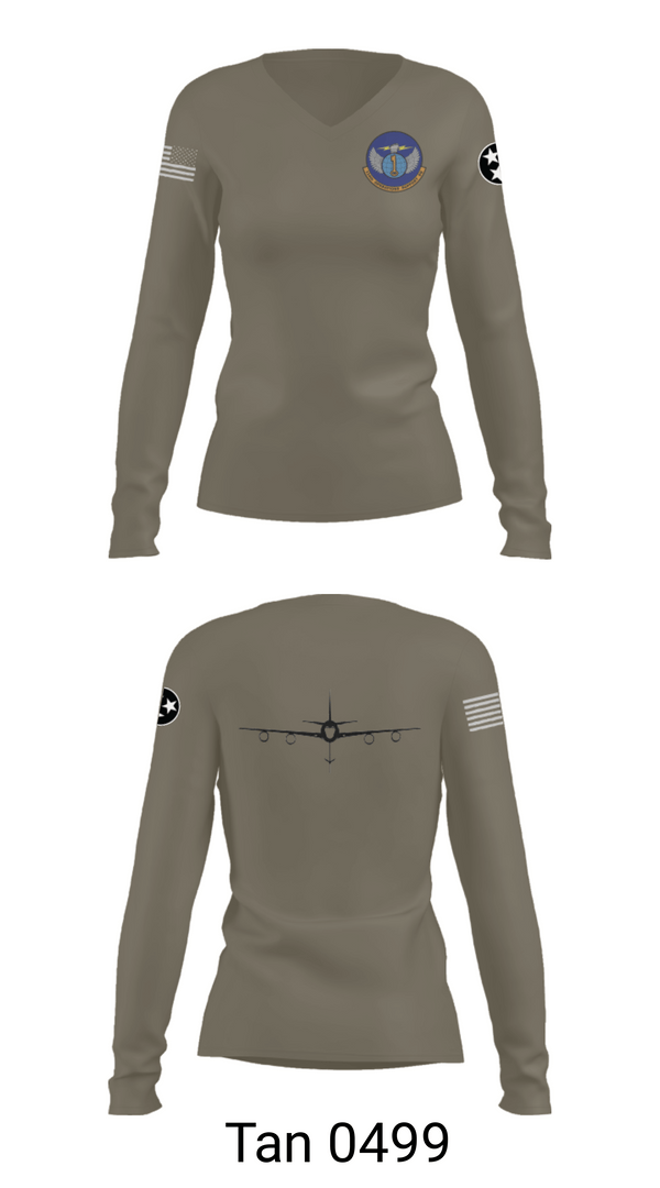 Women's Long Sleeve Vneck Shirt, 134 Operations Support Squadron, Air Force, Teamtime, Team time, sublimation, custom sports apparel, team uniforms, spirit wear, spiritwear, sports uniforms, custom shirts, team store, custom team store, fundraiser sports, apparel fundraiser