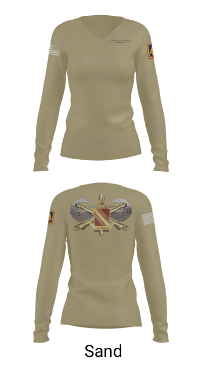 2-44 Air Defense Artillery Regiment 13491150 Women's Long Sleeve V-neck Shirt - 47
