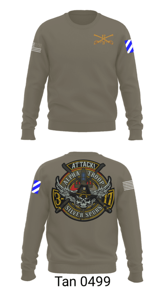 Crew Neck Sweatshirt, A/3-17 ACS, Army, Teamtime, Team time, sublimation, custom sports apparel, team uniforms, spirit wear, spiritwear, sports uniforms, custom shirts, team store, custom team store, fundraiser sports, apparel fundraiser