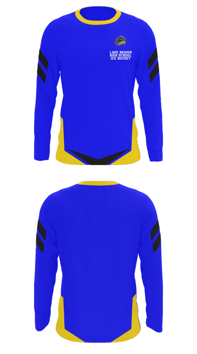 Lake Region High School Ice Hockey 65346561 Long Sleeve Performance Shirt - 33