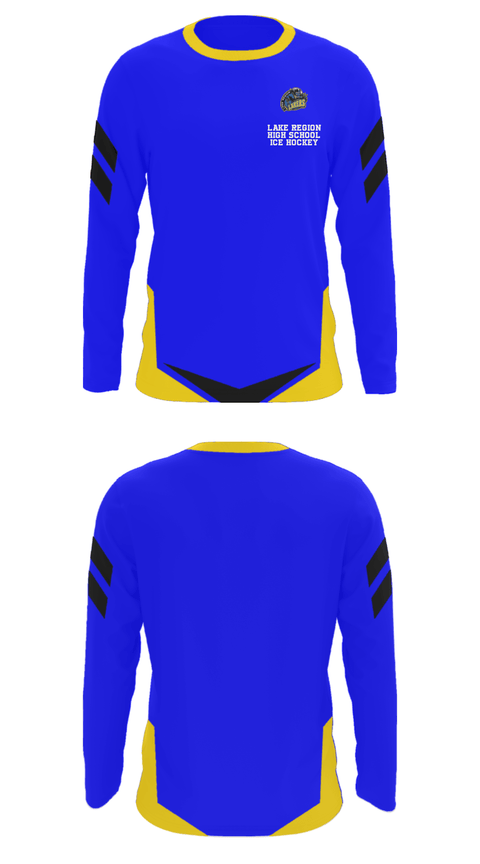 Long Sleeve Performance Shirt, Lake Region High School Ice Hockey, Ice Hockey, Teamtime, Team time, sublimation, custom sports apparel, team uniforms, spirit wear, spiritwear, sports uniforms, custom shirts, team store, custom team store, fundraiser sports, apparel fundraiser