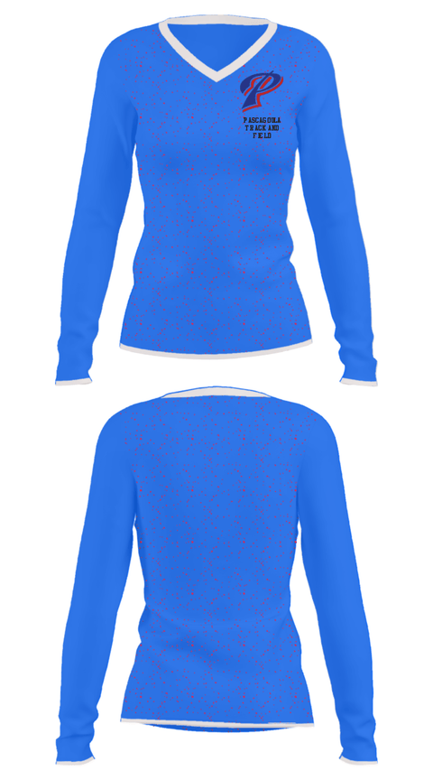 Women's Long Sleeve Vneck Shirt, Pascagoula Track and Field, Track & Field, Teamtime, Team time, sublimation, custom sports apparel, team uniforms, spirit wear, spiritwear, sports uniforms, custom shirts, team store, custom team store, fundraiser sports, apparel fundraiser