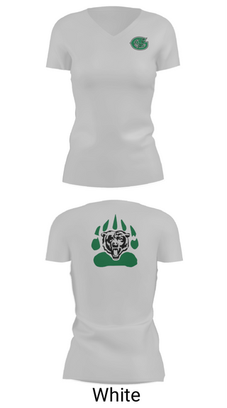 Women's Short Sleeve Vneck Shirt, Gold-Burg High School Basketball, Women's Basketball, Teamtime, Team time, sublimation, custom sports apparel, team uniforms, spirit wear, spiritwear, sports uniforms, custom shirts, team store, custom team store, fundraiser sports, apparel fundraiser