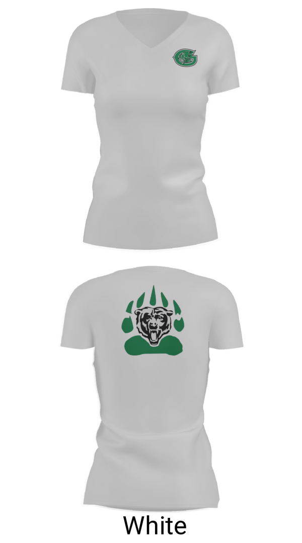Women's Short Sleeve Vneck Shirt, Gold-Burg High School Basketball, Women's Basketball, Teamtime, Team time, sublimation, custom sports apparel, team uniforms, spirit wear, spiritwear, sports uniforms, custom shirts, team store, custom team store, fundraiser sports, apparel fundraiser
