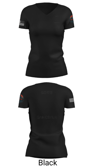 Women's Short Sleeve Vneck Shirt, GOD'S GANGSTER, Baseball, Teamtime, Team time, sublimation, custom sports apparel, team uniforms, spirit wear, spiritwear, sports uniforms, custom shirts, team store, custom team store, fundraiser sports, apparel fundraiser