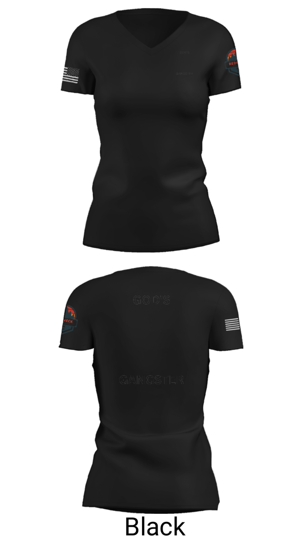 Women's Short Sleeve Vneck Shirt, GOD'S GANGSTER, Baseball, Teamtime, Team time, sublimation, custom sports apparel, team uniforms, spirit wear, spiritwear, sports uniforms, custom shirts, team store, custom team store, fundraiser sports, apparel fundraiser